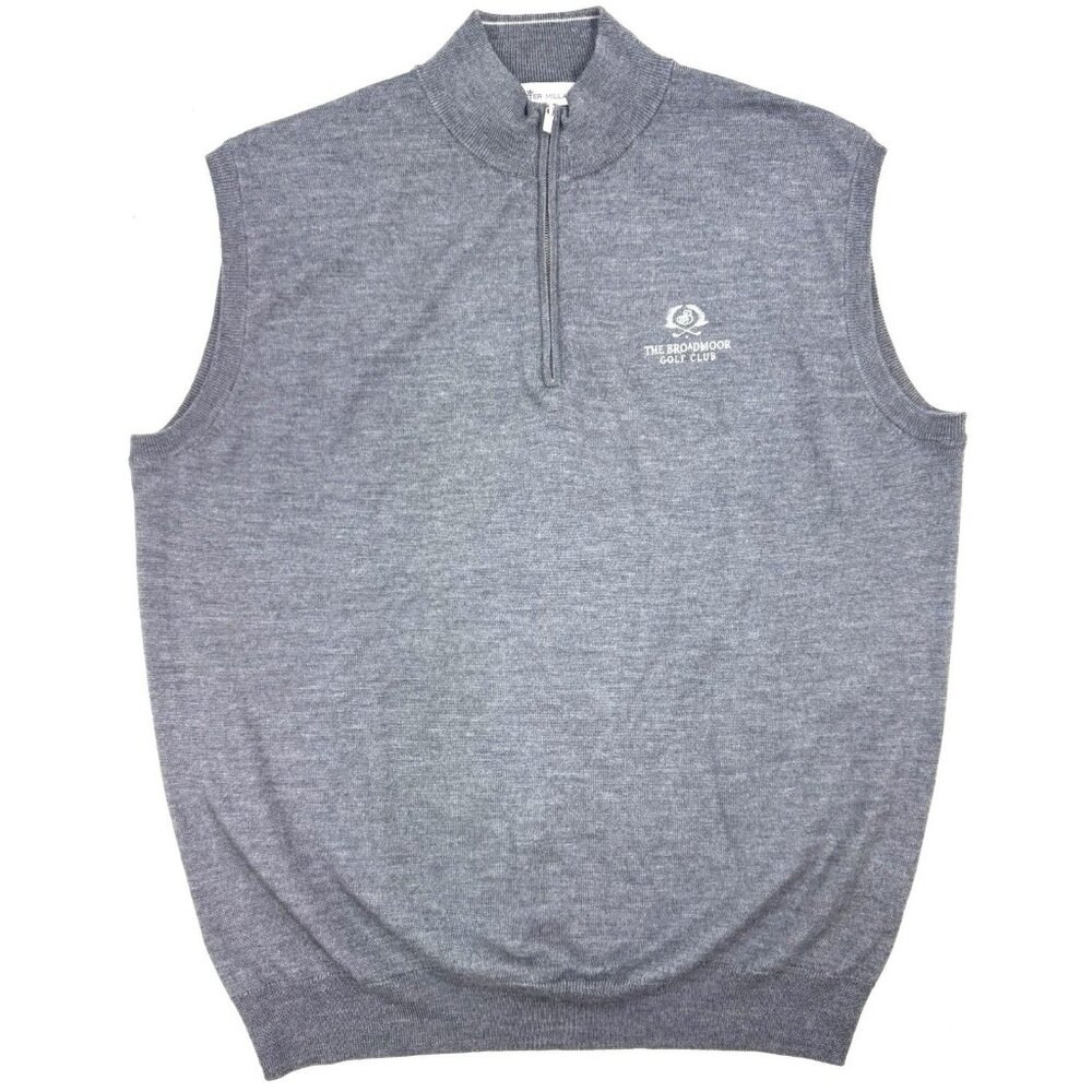 Peter Millar Mens Large Crown Sweater Vest Merino Wool Blend Broadmoor Golf Club